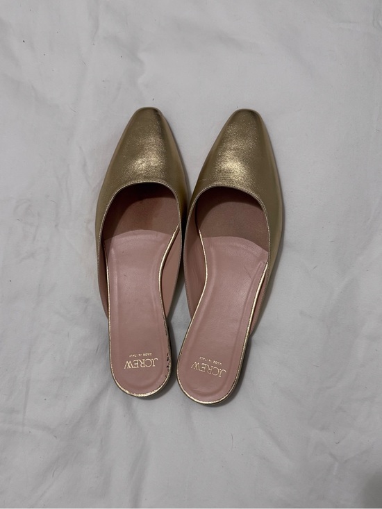 J. Crew Shoes - J. Crew Metallic Gold Pointed-Toe Slip-On Mules, Flats, Made in Italy
